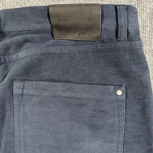 Ted Baker Jeans Menns 34x28 Blue Stretch Soft Touch Regular Fit Velvet